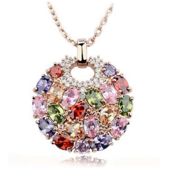 Stunning multicolored stone necklace - Picture 1 of 7